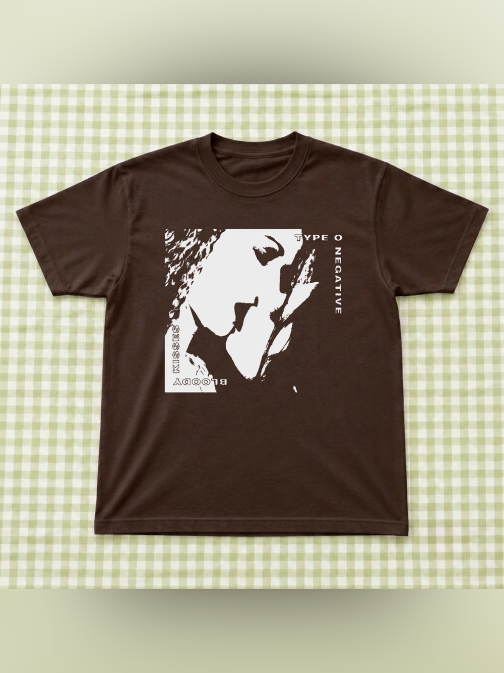 Type O Negative Bloody Kisses Band Graphic Tee - Dark Brown 90s Gift For Fan